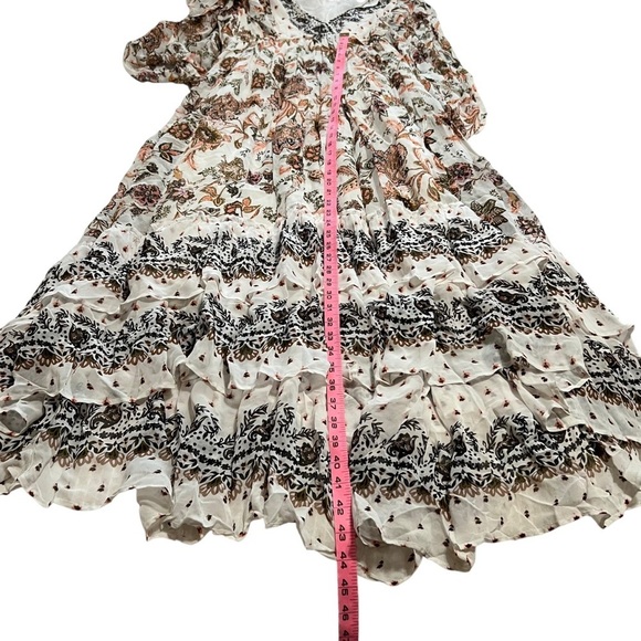 Anthropologie Boho V Neck Balloon Sleeve Maxi Dress Floral Tiered size Small - Picture 12 of 16